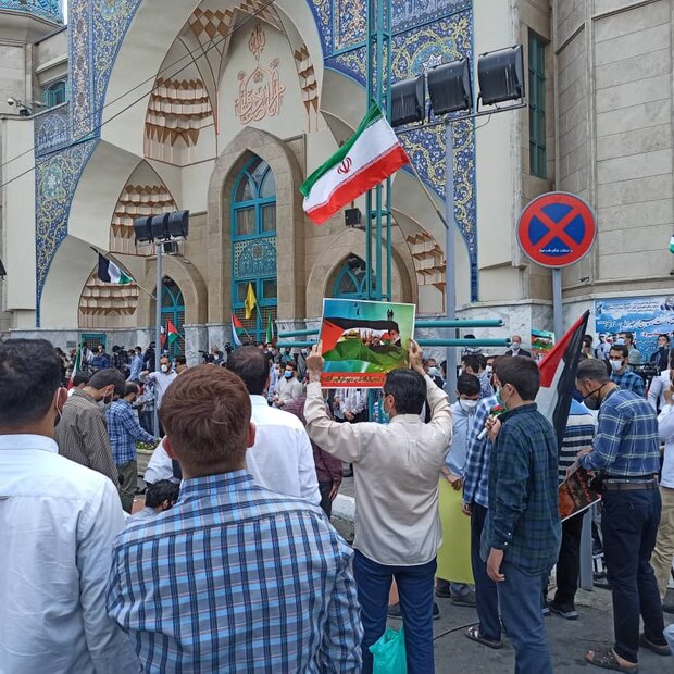 أبناء طهران ينظمون تجمعا احتجاجيا نصرةً للشعب الفلسطيني