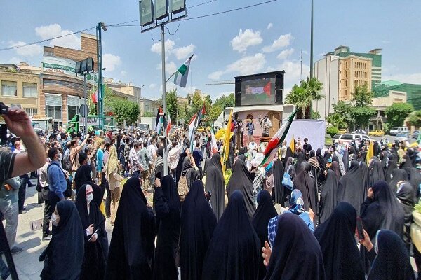 أبناء طهران ينظمون تجمعا احتجاجيا نصرةً للشعب الفلسطيني