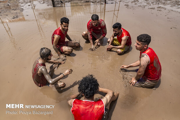 Soccer on paddy field