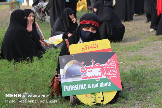 تجمع اعتراضی مردم انزلی در حمایت از مردم فلسطین