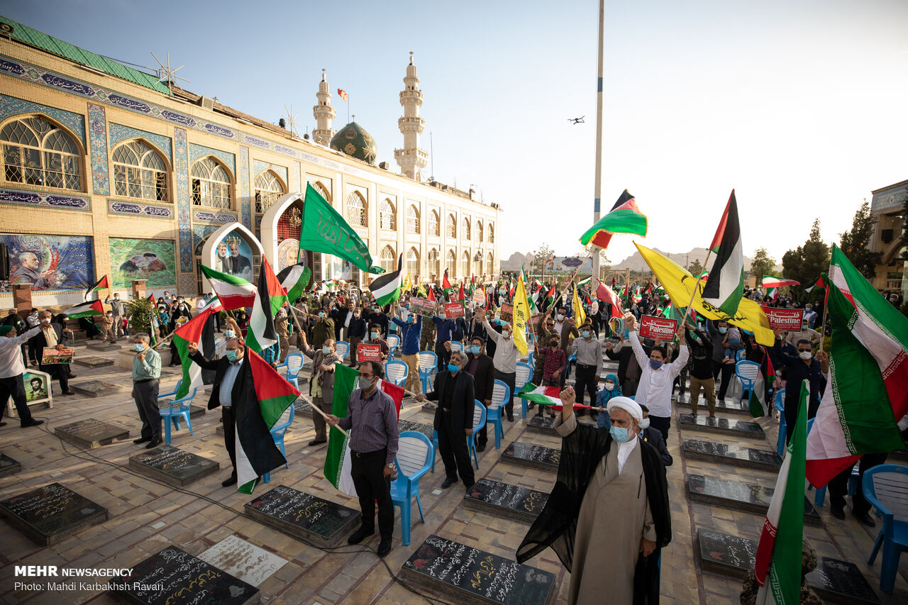 کرمان میں غزہ کی حمایت میں عوامی مظاہرہ