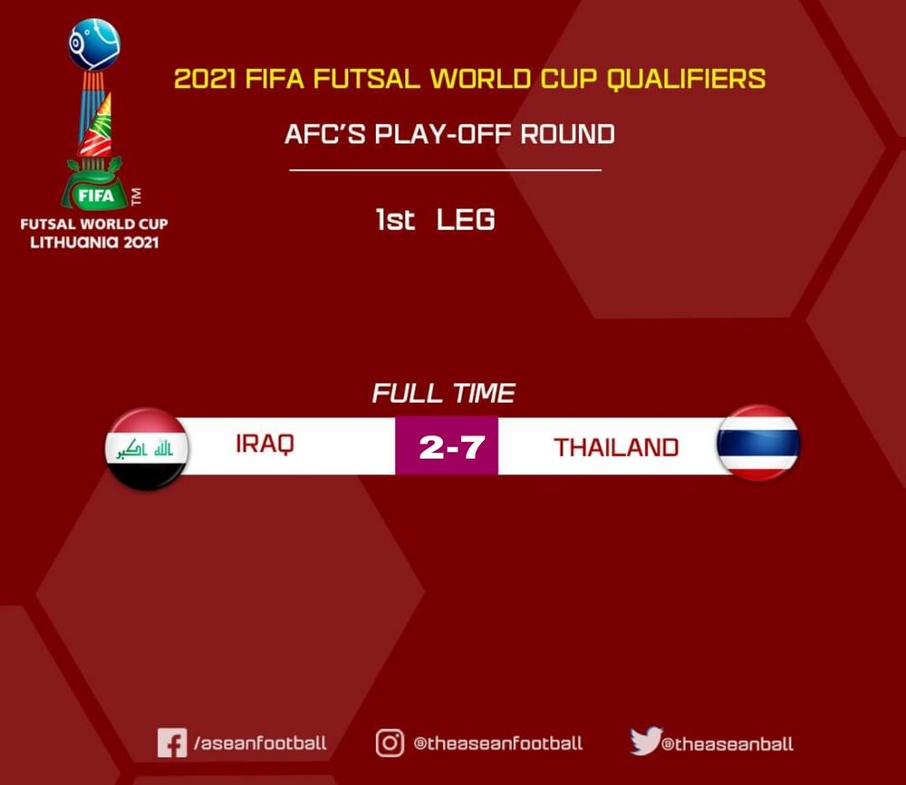 شکست سنگین تیم ملی فوتسال عراق/ تایلند به جام جهانی نزدیک شد