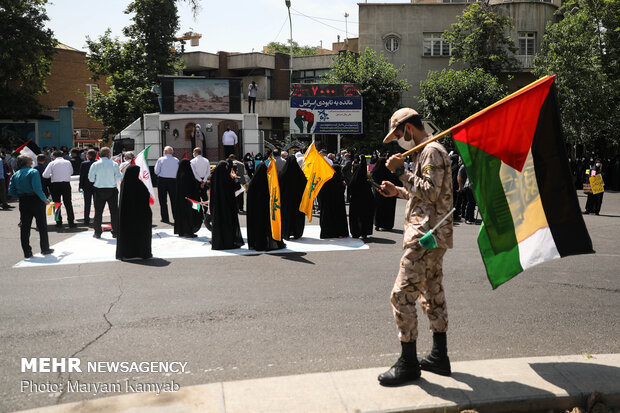 تجمع مردمی در میدان فلسطین به مناسبت شکست رژیم صهیونیستی