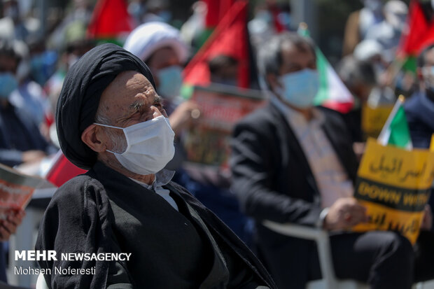تجمع مردم بیرجند به مناسبت پیروزی مقاومت فلسطین
