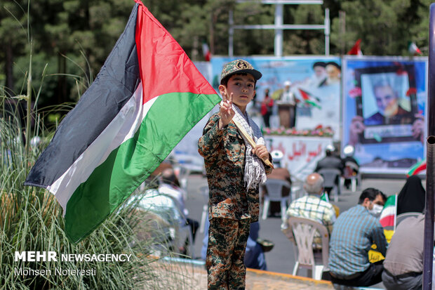 تجمع مردم بیرجند به مناسبت پیروزی مقاومت فلسطین