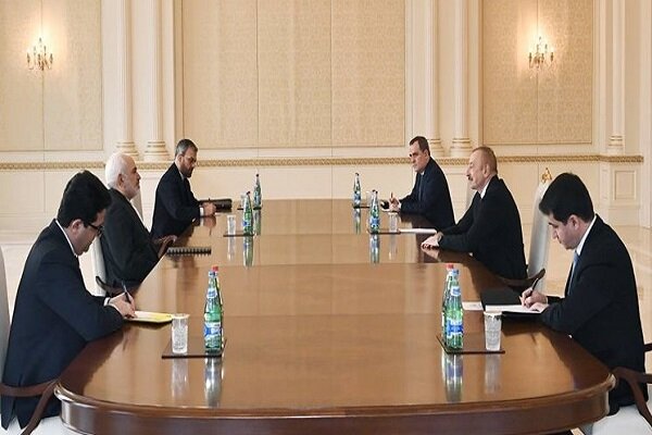 FM Zarif, President Aliyev hold meeting in Baku