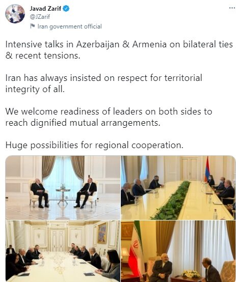 Iran always insisting on respect for territorial integrity