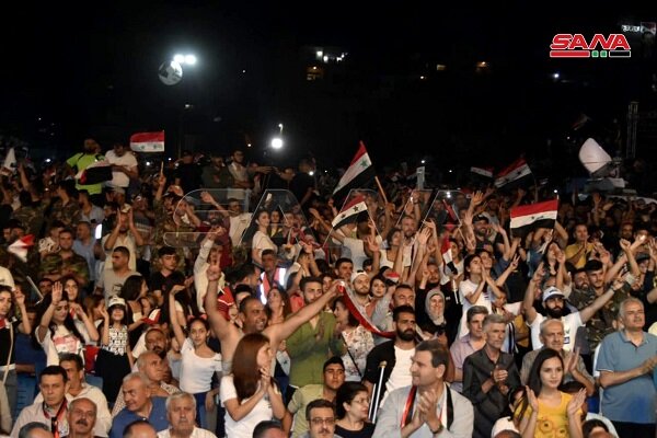 جشن مردم سوریه با اعلام نتایج انتخابات ریاست جمهوری