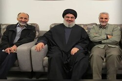 Gen. Hejazi alongside Nasrallah, Lt. Gen. Soleimani