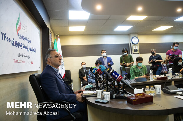Iran 2021 Presidential Candidate Zakani holds presser at MNA