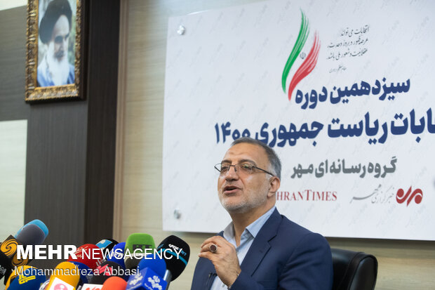 Iran 2021 Presidential Candidate Zakani holds presser at MNA