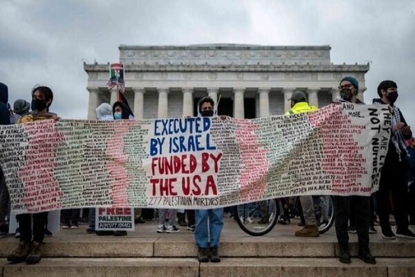 American citizens demonstrate in support of Palestinians