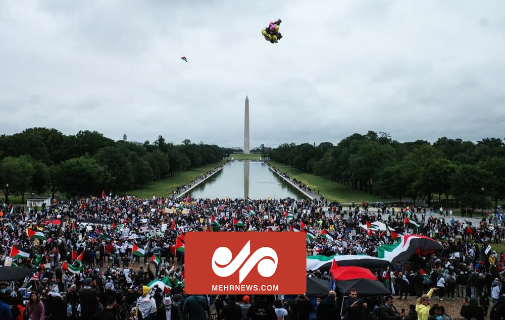 تجمع همبستگی با فلسطین در واشنگتن