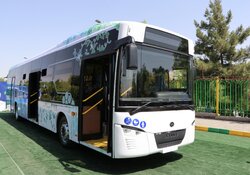 Unveiling ceremony of 1st home-made electronic bus in Mashhad