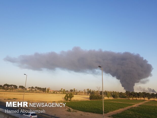 Oil refinery on fire in S Tehran