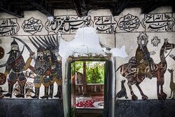 Qajar-era paintings in Babajan Darreh Tomb in Gilan prov.