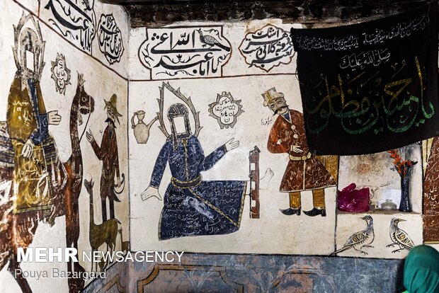 Qajar-era paintings in Babajan Darreh Tomb in Gilan prov.