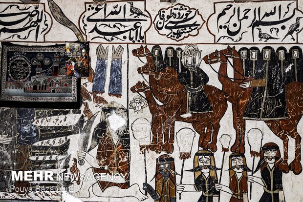 Qajar-era paintings in Babajan Darreh Tomb in Gilan prov.