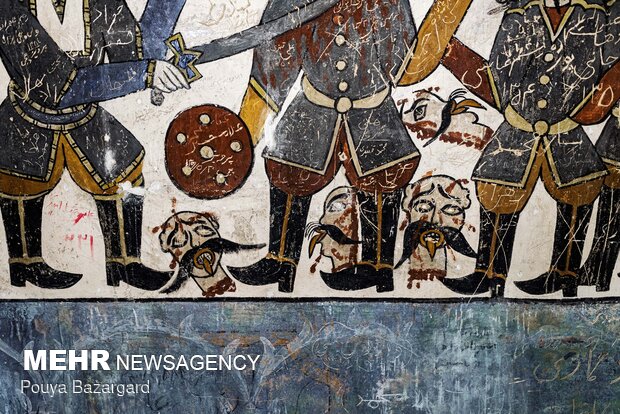 Qajar-era paintings in Babajan Darreh Tomb in Gilan prov.