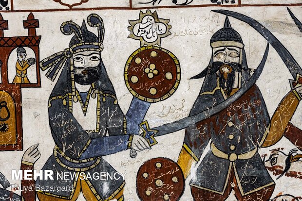 Qajar-era paintings in Babajan Darreh Tomb in Gilan prov.