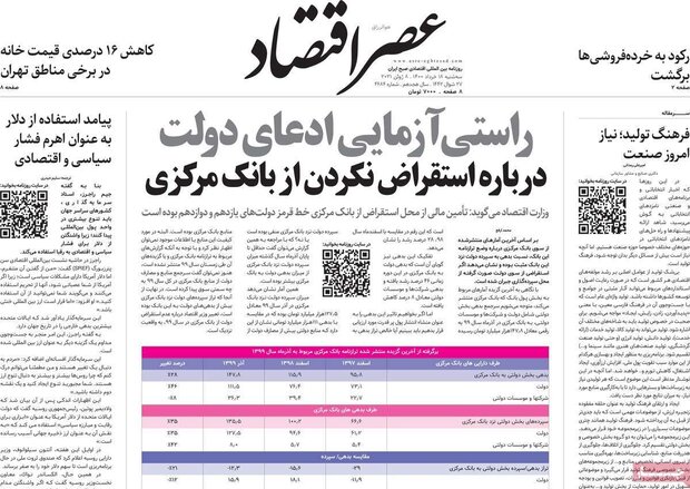 روزنامه‌های اقتصادی سه‌شنبه ۱۸ خرداد ۱۴۰۰