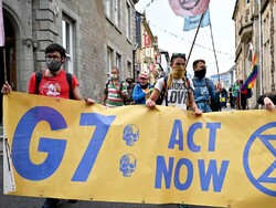 از سرگیری اعتراضات در «کورنوال» انگلیس در دومین روز برگزاری جی ۷