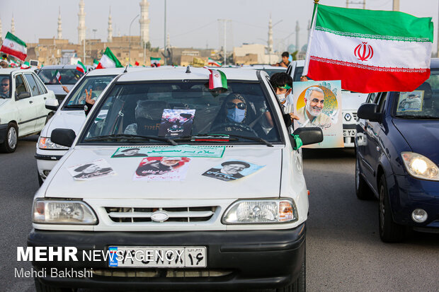 کاروان خودرویی هواداران رئیسی در قم