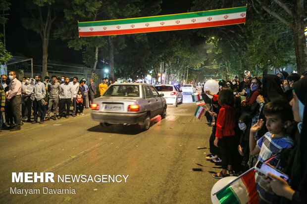 جشن پیروزی هواداران آیت الله سید ابراهیم رئیسی در بجنورد