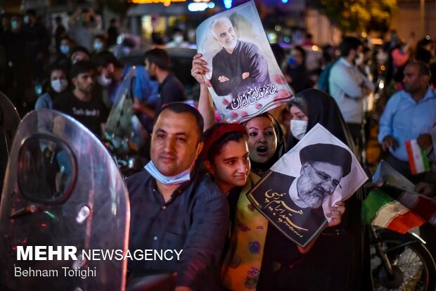 Iranian nation celebrate Raeisi's victory across country