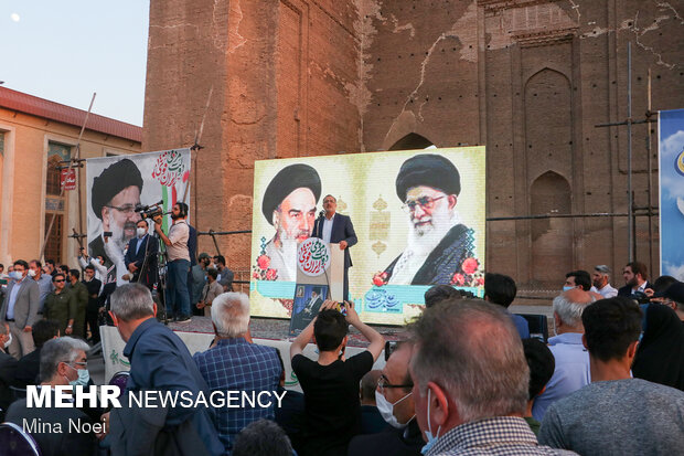 Supporters of “Raeisi” celebrate election victory in Tabriz