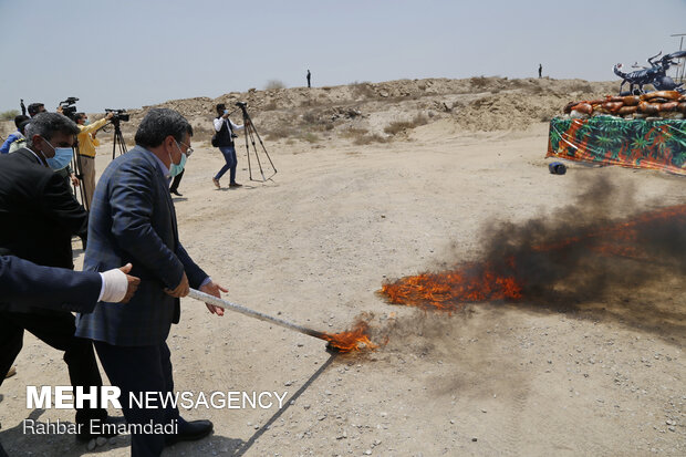 Police destroys 16 tons of illegal drugs in S Iran