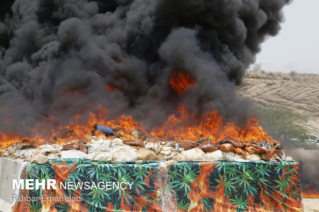 Police destroys 16 tons of illegal drugs in S Iran