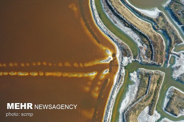 تصاویر هوایی از دریای مرده چین