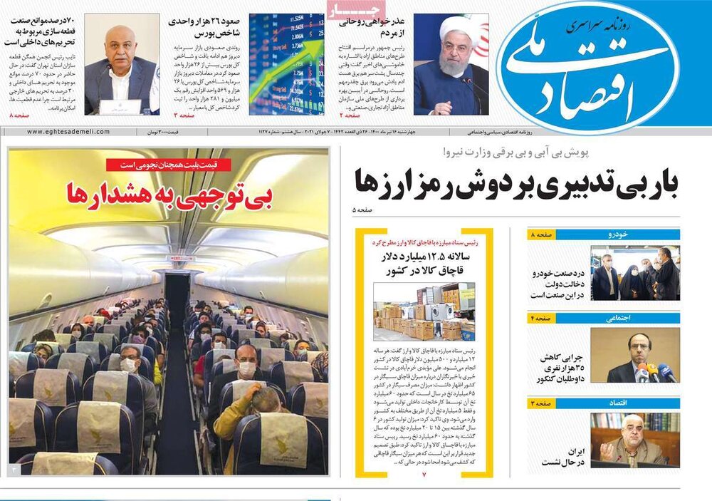 روزنامه‌های اقتصادی چهارشنبه ۱۶ تیر ۱۴۰۰
