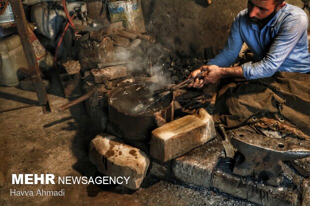 Traditional blacksmithing in N Iran
