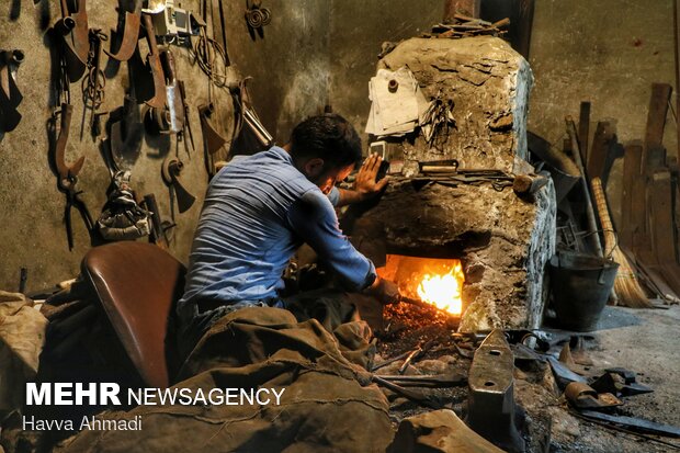 Traditional blacksmithing in N Iran
