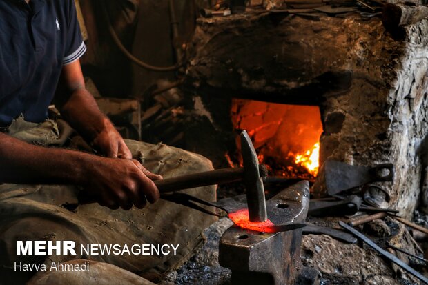 Traditional blacksmithing in N Iran
