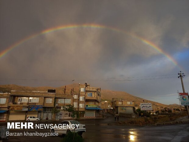 Kürdistan'da yağmur sonrası gökkuşağı sürprizi
