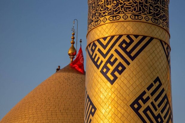 آئین اهتزاز پرچم گنبد حرم امام حسین(ع)برفراز بارگاه عبدالعظیم(ع)