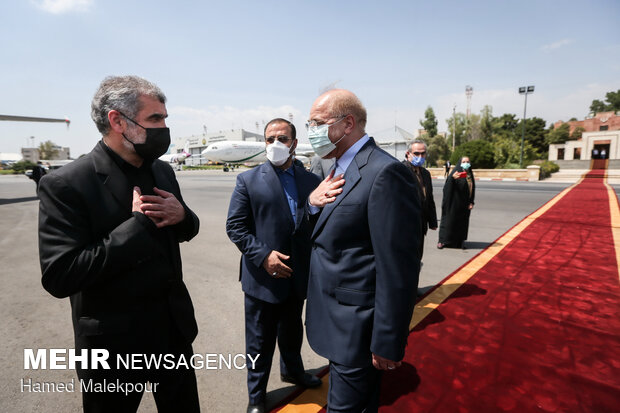 بدرقه رسمی رئیس مجلس شورای اسلامی در سفر به سوریه