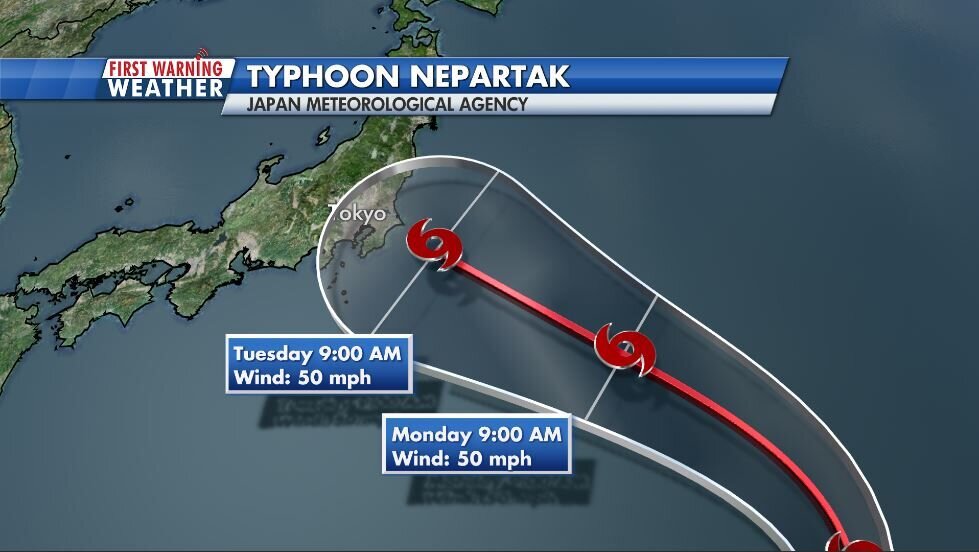 Typhoon Nepartak over Sea of Japan no threat for Olympics