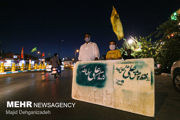 پشت نویسی خودروها در شب عید غدیر