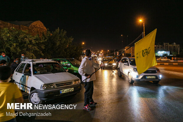 پشت نویسی خودروها در شب عید غدیر