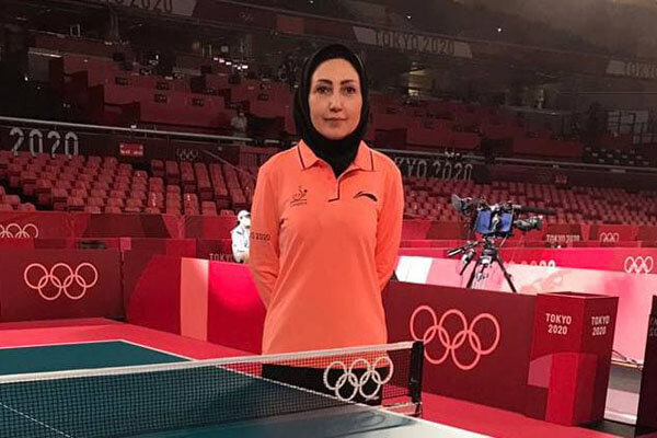 قضاوت داور بانوی ایران در مرحله نیمه نهایی تنیس روی میز المپیک
