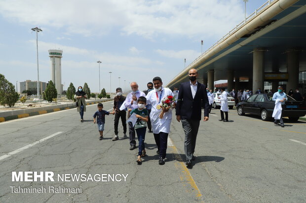 Welcoming gold medallist Javad Foroughi home