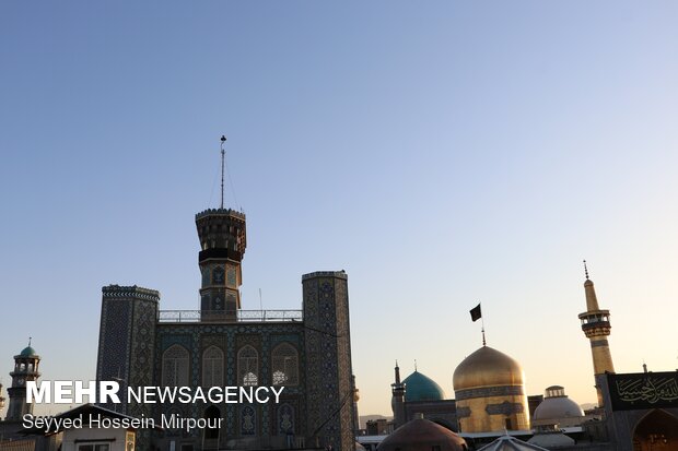 ‘Black Mourning Flag” hoisted in Imam Reza Shrine in Mashhad