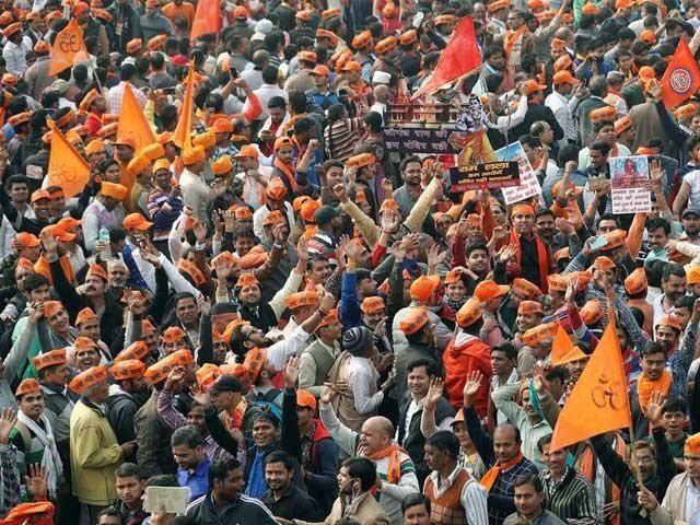 بھارت میں انتہا پسند ہندوؤں کی مسلمانوں کے خلاف نعرے بازی