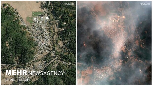 تصاویر ماهواره‌ای از بزرگ‌ترین آتش‌سوزی تاریخ کالیفرنیا