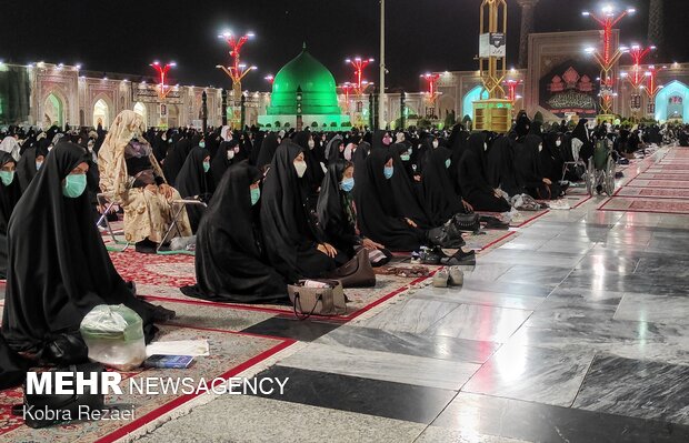 Imam Reza holy shrine in Tasu'a Day