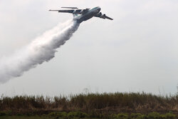 Aerial firefighting to curb wildfire of Anzali Lagoon